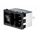Schurter IEC Connector C14 Straight Snap-in Male, 250V, 10A, Fuse Size 5 x 20 mm KM01.1105.11