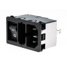 Schurter IEC Connector C14 Straight Snap-in Male, 250V, 10A, Fuse Size 5 x 20 mm KM01.1105.11