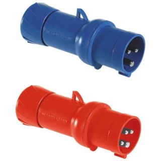 Schneider Electric Mureva IP44 Red Cable Mount 3P+PE Straight Industrial Power Connector 32A 415V 