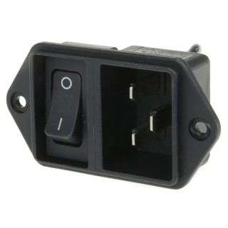 Schurter C20 Straight Panel Mount IEC Connector Male, 250V, 20A EC11.0001.001