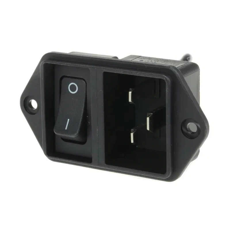 Schurter C20 Straight Panel Mount IEC Connector Male, 250V, 20A EC11.0001.001