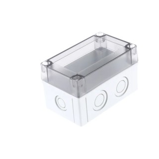 Fibox Grey Transparent Lid Polycarbonate Enclosure IP67 IP66 IK08 75 mm x 130 mm x 80 mm PCM 100/75 T ENCLOSURE