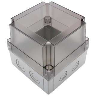 Fibox Polycarbonate Grey Clear Lid Enclosure IP66 IP67 IK08 125mm x 130mm x 130mm 