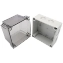 Fibox Polycarbonate Grey Clear Lid Enclosure IP66 IP67 IK08 125mm x 130mm x 130mm 