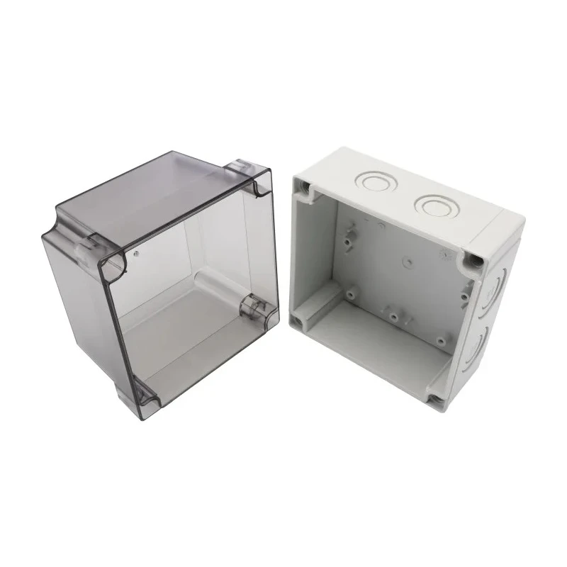 Fibox Polycarbonate Grey Clear Lid Enclosure IP66 IP67 IK08 125mm x 130mm x 130mm 