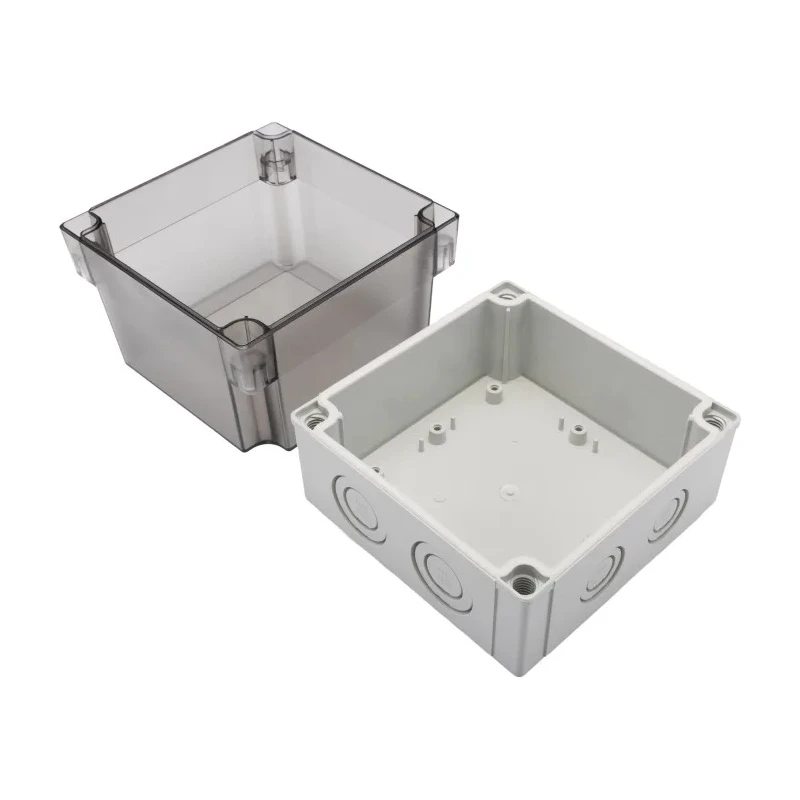 Fibox Polycarbonate Grey Clear Lid Enclosure IP66 IP67 IK08 125mm x 130mm x 130mm 