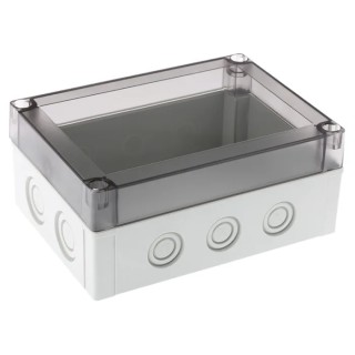 Fibox Grey Clear Lid Polycarbonate Enclosure IP66 IP67 75 mm x 180 mm x 130 mm 