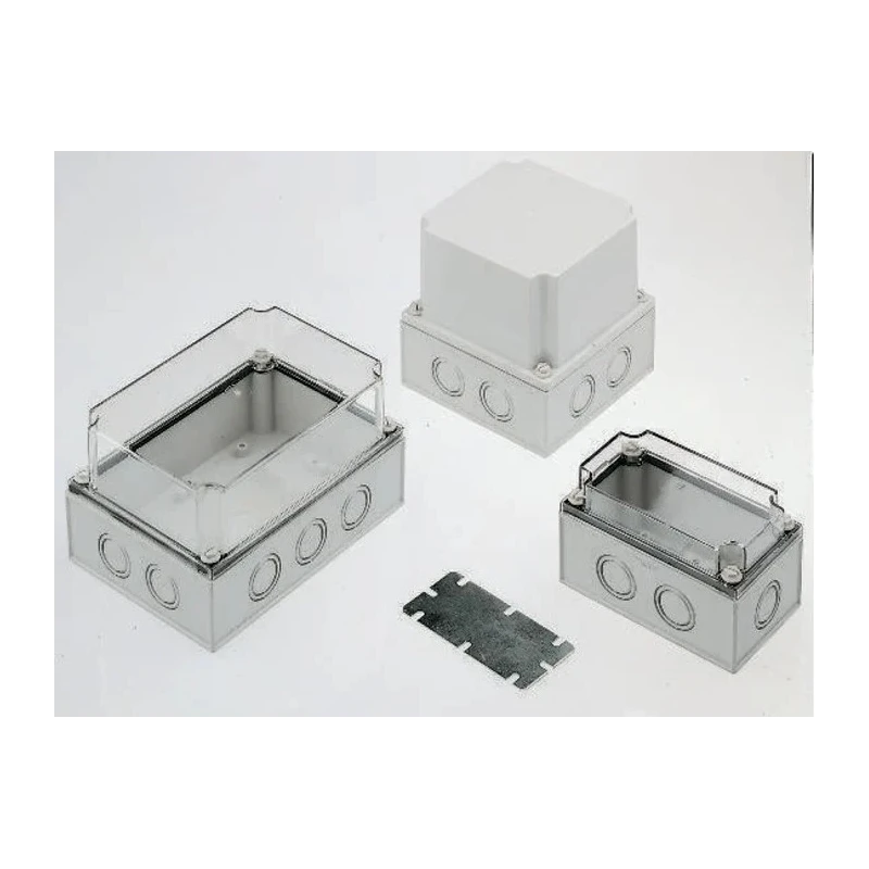 Fibox Polycarbonate Enclosure Grey with Clear Lid, IP66 IP67 IK08 Protection, 100 mm x 180 mm x 180 mm 