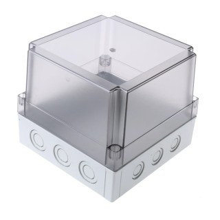 Fibox Grey Clear Lid Polycarbonate Enclosure IP66, IP67, IK08, 150 mm x 180 mm x 180 mm 
