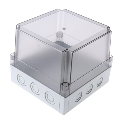 Fibox Grey Clear Lid Polycarbonate Enclosure IP66, IP67, IK08, 150 mm x 180 mm x 180 mm 