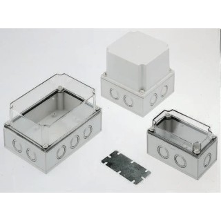 Fibox Grey Clear Lid Polycarbonate Enclosure IP67 IP66 IK08 75 mm x 255 mm x 180 mm 