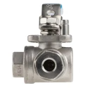 RS PRO Stainless Steel Threaded 3-Way Ball Valve BSPP, 1/4 in Female Port, 68 Bar Maximum Pressure, Operating 499-1865