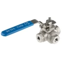 RS PRO Stainless Steel Threaded 3-Way Ball Valve BSPP, 1/4 in Female Port, 68 Bar Maximum Pressure, Operating 499-1865