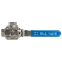 RS PRO Stainless Steel Threaded 3-Way Ball Valve BSPP, 1/4 in Female Port, 68 Bar Maximum Pressure, Operating 499-1865