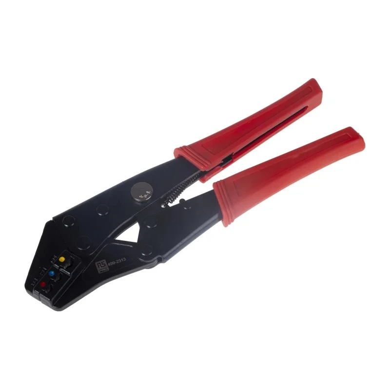 RS PRO Crimp Tool for Insulated Spade Connectors 1.5 to 6 mm² Ratchet Action Thermoplastic Grip 499-2313