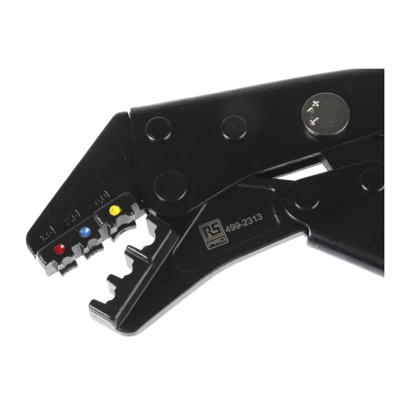 RS PRO Crimp Tool for Insulated Spade Connectors 1.5 to 6 mm² Ratchet Action Thermoplastic Grip 499-2313