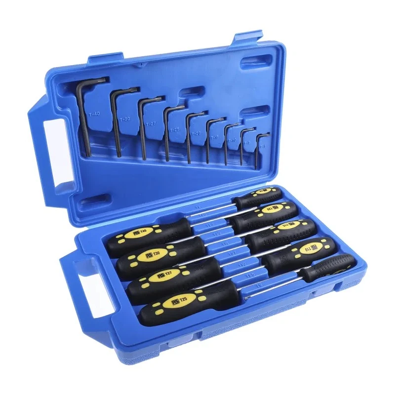 RS PRO 18-Piece L Shape Short Arm Torx Key Set Chrome Vanadium Steel 32cm x 20cm 499-2521
