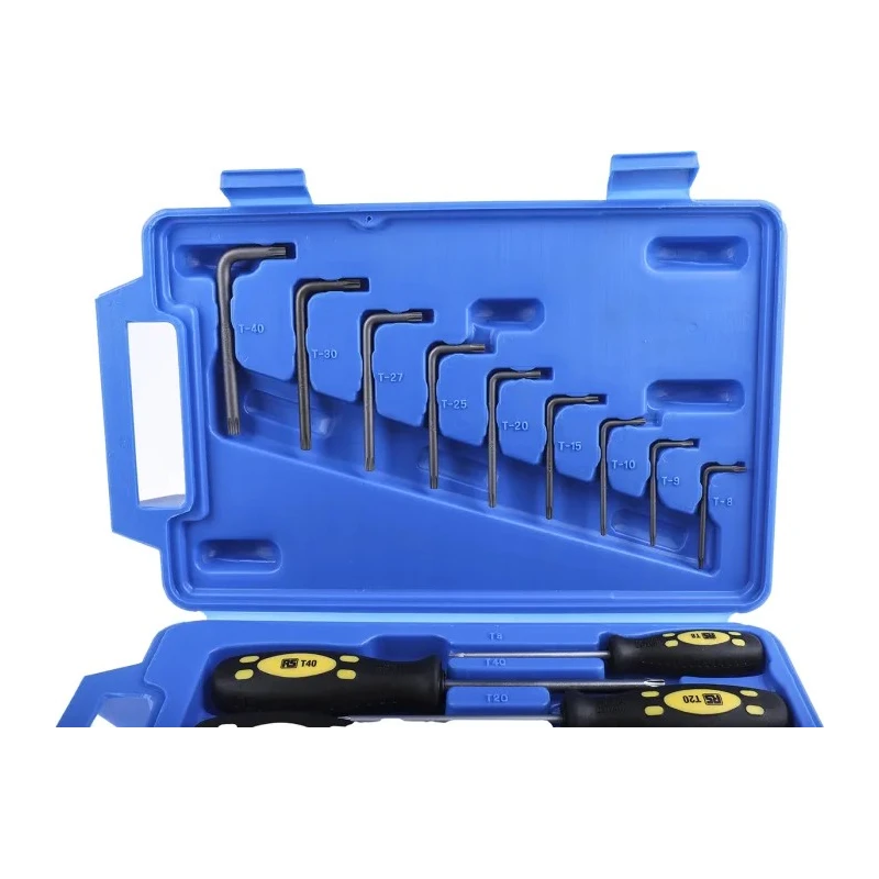 RS PRO 18-Piece L Shape Short Arm Torx Key Set Chrome Vanadium Steel 32cm x 20cm 499-2521