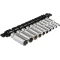 RS PRO 10-Piece 1/4 in 6 Point Socket Set Chrome Vanadium Steel 4-13 mm 499-2543