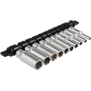 RS PRO 10-Piece 1/4 in 6 Point Socket Set Chrome Vanadium Steel 4-13 mm 499-2543