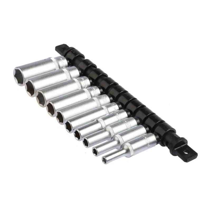 RS PRO 10-Piece 1/4 in 6 Point Socket Set Chrome Vanadium Steel 4-13 mm 499-2543