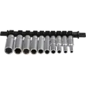 RS PRO 10-Piece 1/4 in 6 Point Socket Set Chrome Vanadium Steel 4-13 mm 499-2543