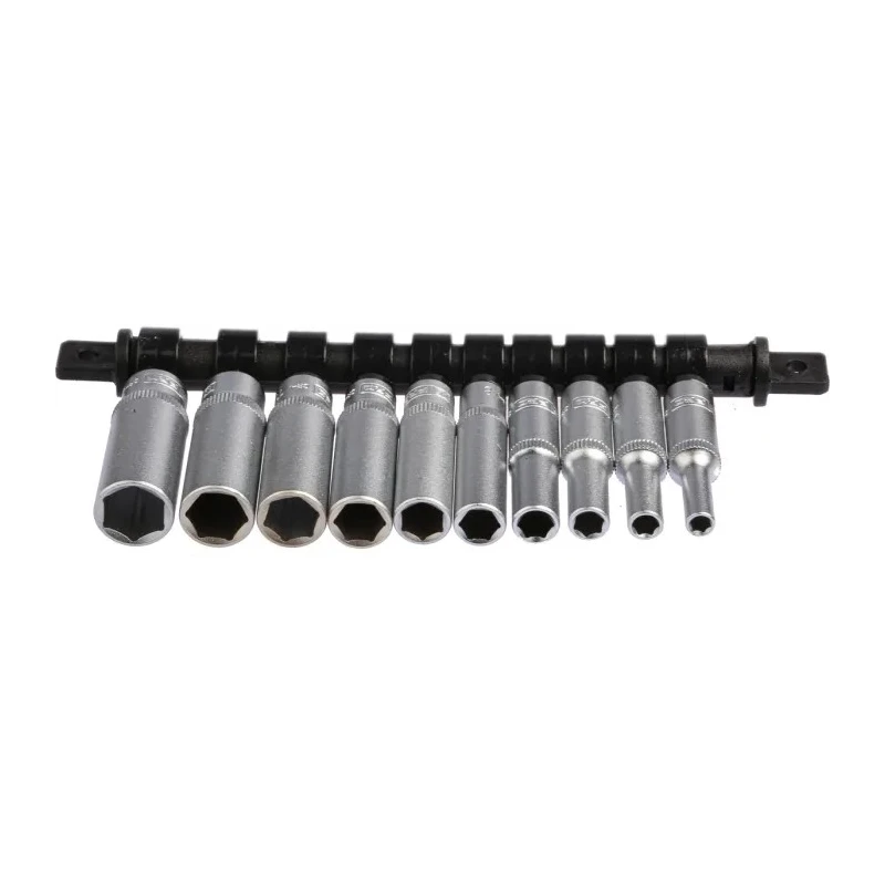 RS PRO 10-Piece 1/4 in 6 Point Socket Set Chrome Vanadium Steel 4-13 mm 499-2543