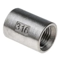 RS PRO Stainless Steel Pipe Fitting Socket Circular Socket Female G 1/4 in x Female G 1/4 in 499-2903