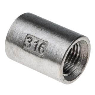RS PRO Stainless Steel Pipe Fitting Socket Circular Socket Female G 1/4 in x Female G 1/4 in 499-2903