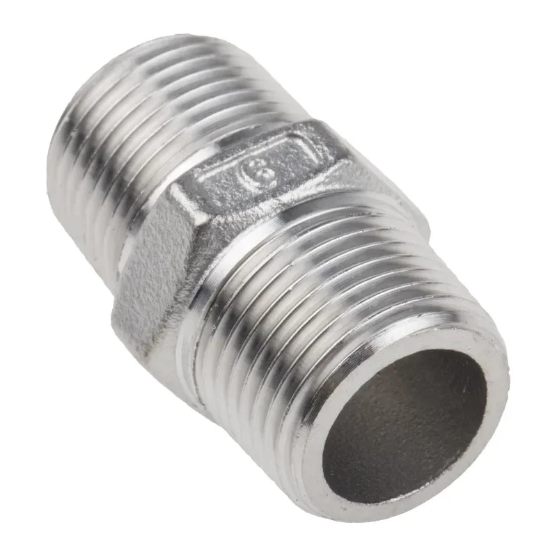 RS PRO Stainless Steel Pipe Fitting Straight Hexagon Nipple Male 3/8 in x Male 3/8 in 499-2947