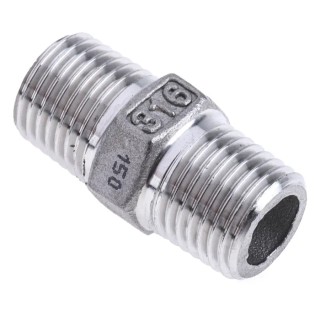 RS PRO Stainless Steel Pipe Fitting Straight Hexagon Nipple Male 1/4 in x Male 1/4 in 499-2931
