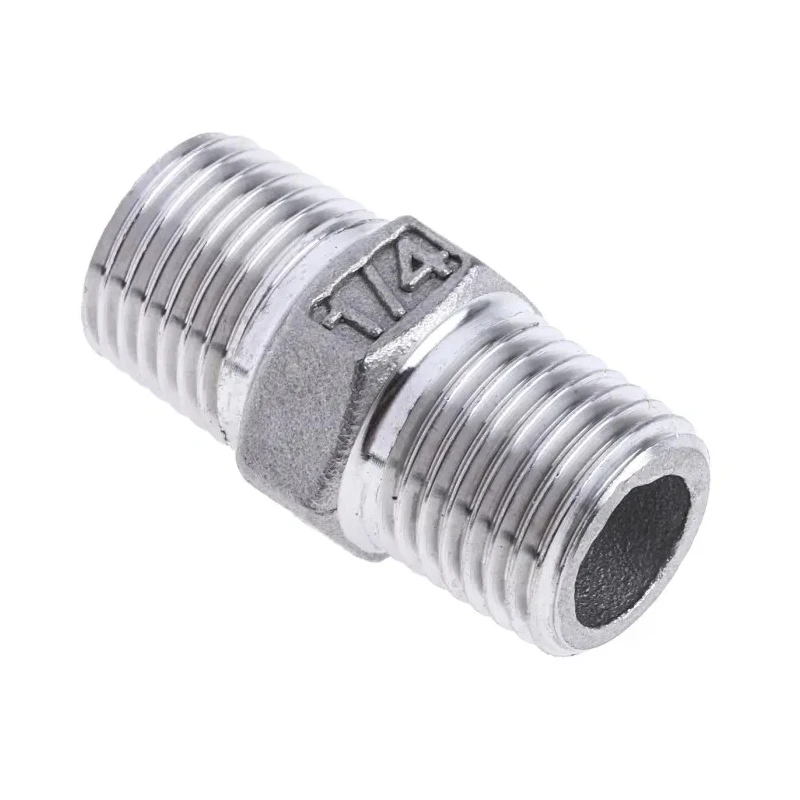 RS PRO Stainless Steel Pipe Fitting Straight Hexagon Nipple Male 1/4 in x Male 1/4 in 499-2931