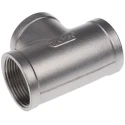 RS PRO Stainless Steel Pipe Fitting Circular Tee Female G Threaded 1-1/4 in x Female G Threaded 1-1/4 in x Female 499-3114