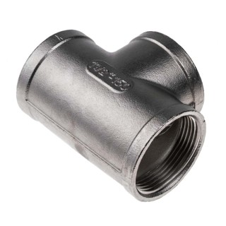 RS PRO Stainless Steel Pipe Fitting Tee Circular Tee Female G Threaded 1-1/2 in x Female G Threaded 1-1/2 in x 499-3120