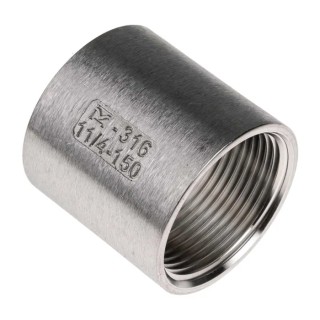 RS PRO Stainless Steel Threaded Pipe Fitting Straight Circular Socket Female G Threaded 1-1/4 in x Female G 499-3136