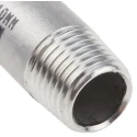 RS PRO Stainless Steel Pipe Fitting Straight Circular Nipple Male Threaded 1/4 in x Male Threaded 1/4 in 499-3221