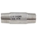 RS PRO Stainless Steel Pipe Fitting Straight Circular Nipple Male Threaded 1/4 in x Male Threaded 1/4 in 499-3221