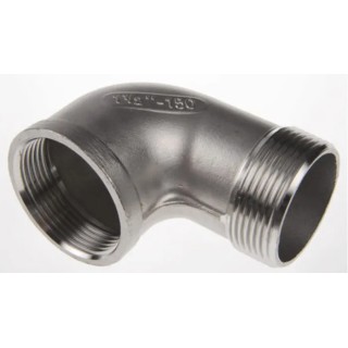 RS PRO Stainless Steel Pipe Fitting 90° Circular Elbow Female G Threaded 2 in x Male R Threaded 2 in 499-3388