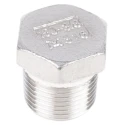 RS PRO Stainless Steel Pipe Fitting Hexagon Plug Male Threaded 3/8 in 316 Stainless Steel 150 lbs 499-3401
