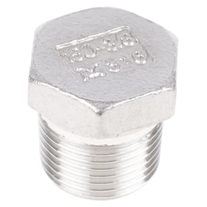 RS PRO Stainless Steel Pipe Fitting Hexagon Plug Male Threaded 3/8 in 316 Stainless Steel 150 lbs 499-3401