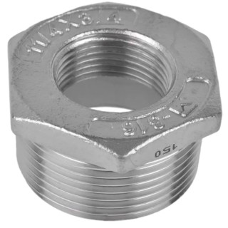 RS PRO Stainless Steel Pipe Fitting, Straight Hexagon Bush, Male R Threaded 1-1/4 in x Female G Threaded 3/4 in 499-3568