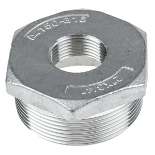 RS PRO Stainless Steel Pipe Fitting Straight Hexagon Bush Male Threaded 2 in x Female G Threaded 3/4 in 499-3625