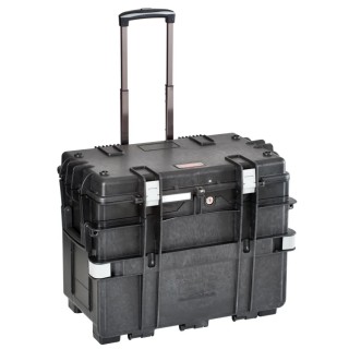GT Line 4 Drawer Wheeled Plastic Tool Trolley with Telescopic Handle, Silent Wheels AI1.KT01