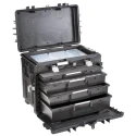 GT Line 4 Drawer Wheeled Plastic Tool Trolley with Telescopic Handle, Silent Wheels AI1.KT01