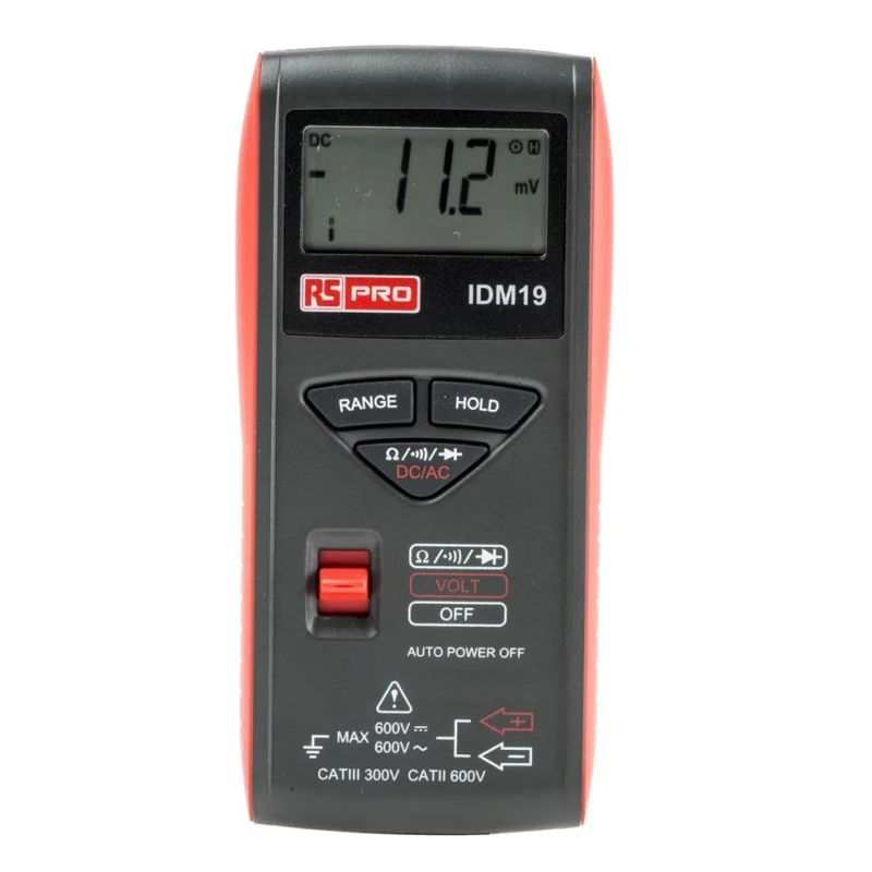 RS PRO Handheld Multimeter 600V AC LCD Display 70h Battery Life 125mm x 60mm x 24mm 123-1803