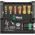 Wera Screwdriver Bit Set Hex Phillips Pozidriv Slotted Diamond Tipped 7 Pieces 05073419001
