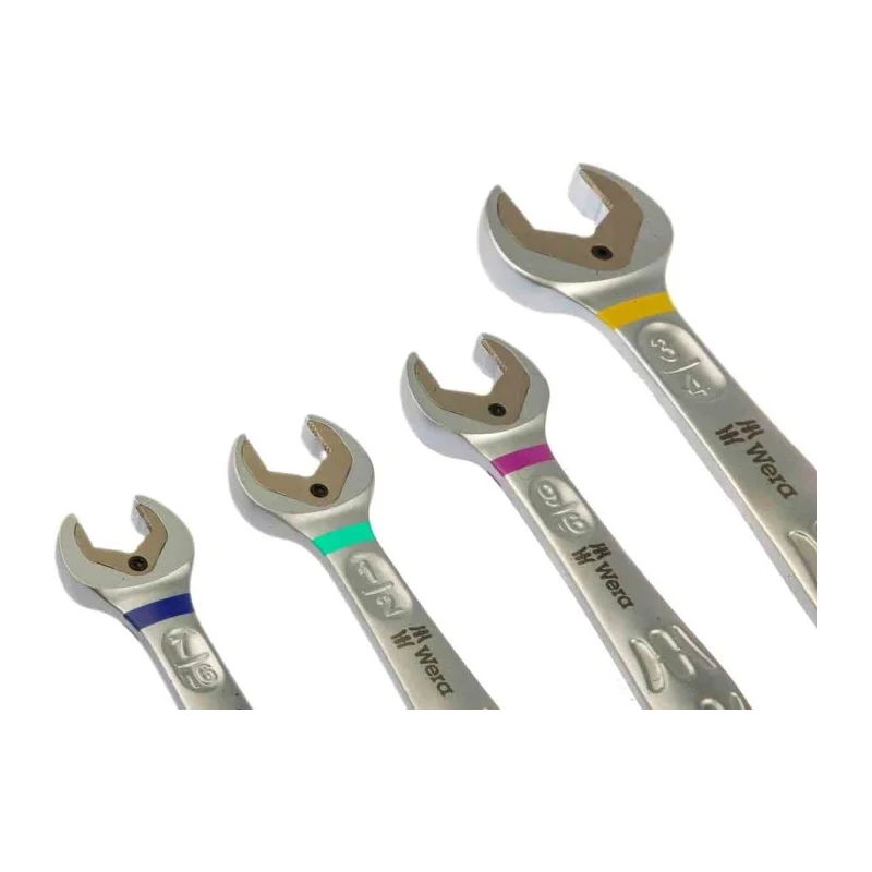 Wera 4-Piece Imperial Ratcheting Combination Spanner Set 7/16 to 3/4 in Chrome Molybdenum Steel 05073295001