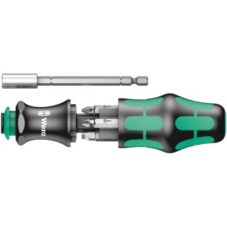 Wera Hex, Phillips, Pozidriv, Slotted Screwdriver Bit Set, Stainless Steel, 1/4 in Drive, 25 mm Length, 6 Pieces 05073240001