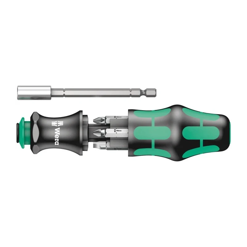 Wera Hex, Phillips, Pozidriv, Slotted Screwdriver Bit Set, Stainless Steel, 1/4 in Drive, 25 mm Length, 6 Pieces 05073240001