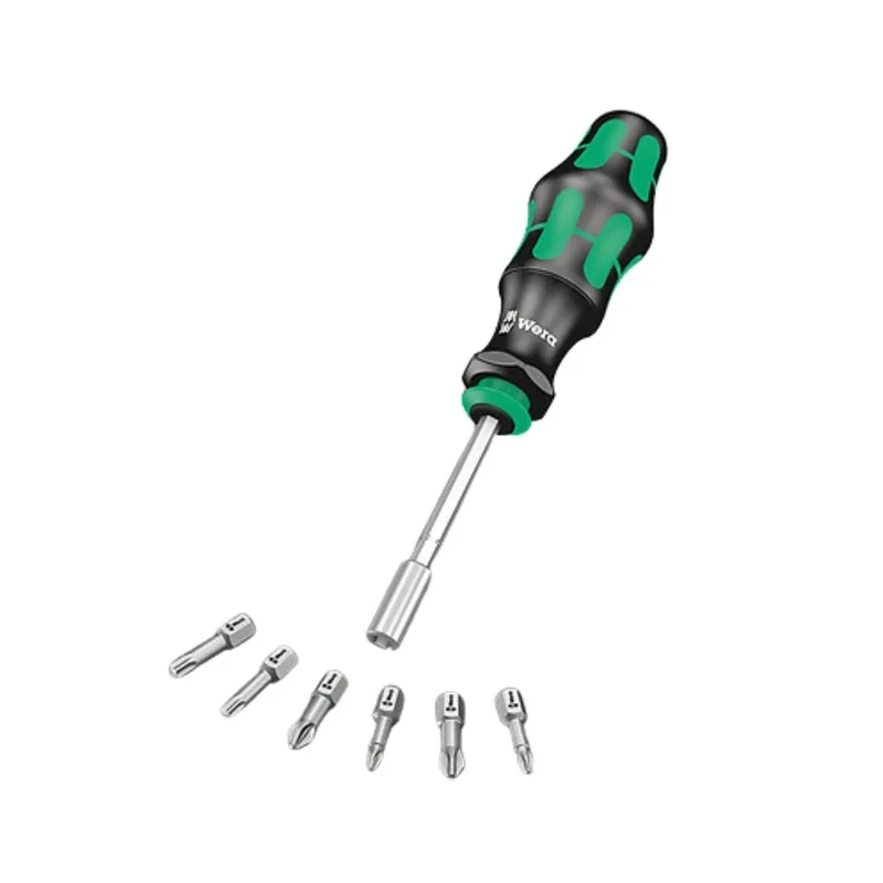 Wera Hex, Phillips, Pozidriv, Slotted Screwdriver Bit Set, Stainless Steel, 1/4 in Drive, 25 mm Length, 6 Pieces 05073240001